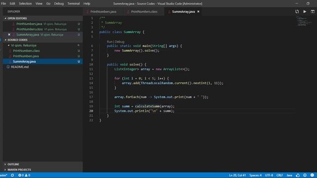 Rekursiya misollar. Java смотреть онлайн