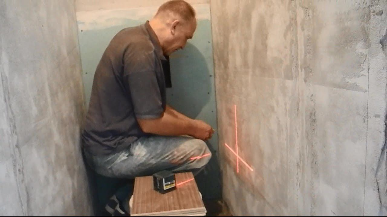 Укладка плитки в туалете ч.1 смотреть онлайн