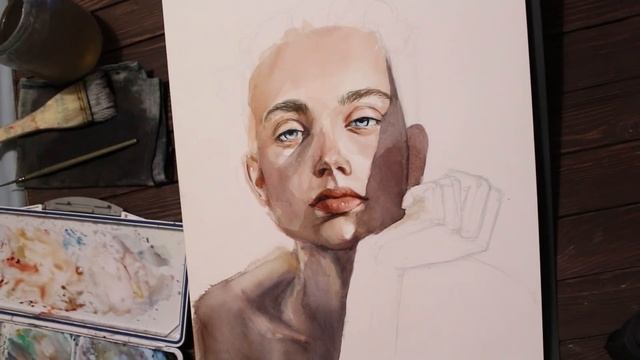 Портрет девушки акварелью | watercolor portrait [speedpaint] смотреть онлайн