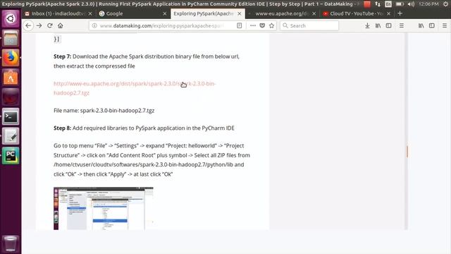Running First PySpark Application in PyCharm IDE with Apache Spark 2.3.0 | DM | DataMaking смотреть онлайн