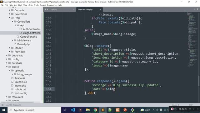 Update API with PUT method in LARAVEL to update blog details with image | LARAVEL Restful API смотреть онлайн