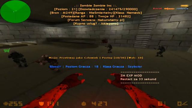 CS 1.6 ZOMBIE PLAGUE INC |CLASSIC|95LVL|MISJE|KLANY| Nakurwiamy.pl смотреть онлайн