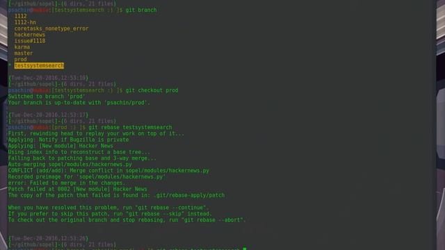 git rebase..merge conflict смотреть онлайн