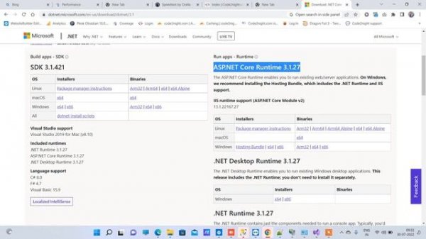 HTTP Error 500.31   Failed to load ASP NET Core runtime