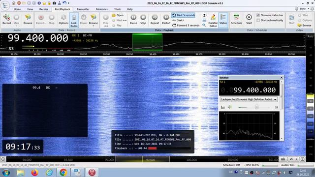 FM DX Es - 160621 0718UTC - 99.4 ERA 2 Deutero Programma (GRC) Didyma (pel-arg) 6kW 1321km смотреть онлайн