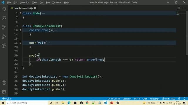 pop method in doubly linked list смотреть онлайн