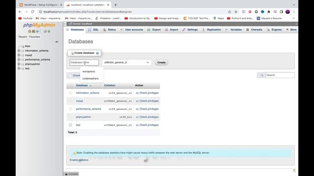 Short video tutorial to create ⚙️ and drop ❌ database in "phpmyadmin" | local host ? | Xampp Server смотреть онлайн