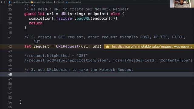 Parsing JSON Review - Using URLSession - Part 4 смотреть онлайн