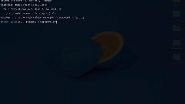 Tutoriel Python - Les exceptions en Python смотреть онлайн