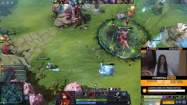 ДЕВУШКА ИГРАЕТ В DOTA 2 СТРИМ VDUTIK смотреть онлайн