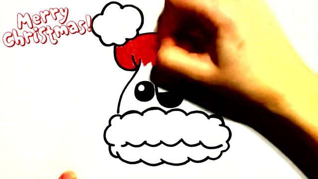 How to Draw Santa Hat...Как нарисовать шапку Санты/Деда Мороза смотреть онлайн