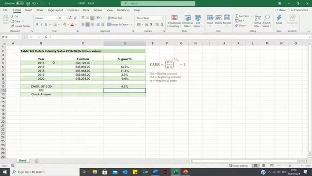 How To Calculate CAGR In Excel (Compound Annual Growth Rate) смотреть онлайн