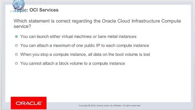 Oracle Cloud Infrastructure Foundations 2020 Associate Certification Exam Questions (Sample) смотреть онлайн