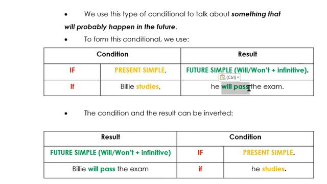 Conditional Sentences Type 1 смотреть онлайн