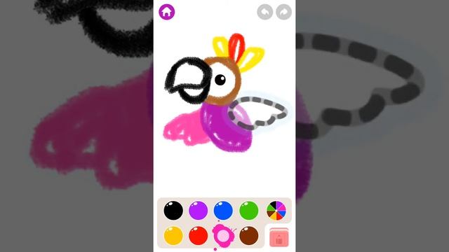 Рисуем попугая. Рисовалка для детей, раскраска смотреть онлайн