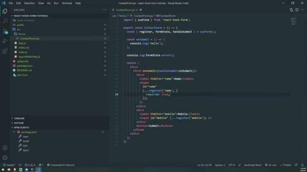 React - Form Validation Tutorial using React Hook Form