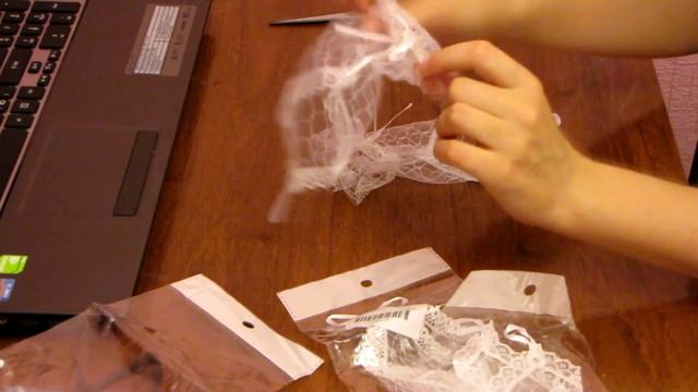 НЕЖНЫЕ перчатки свадебные без пальцев кружевные белые посылка покупка с китая aliexpress смотреть онлайн