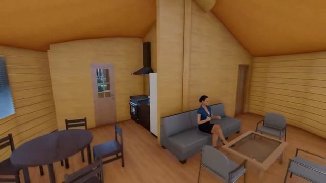 Круглый дом из цельного безусадочного бруса - эскизный проект. смотреть онлайн