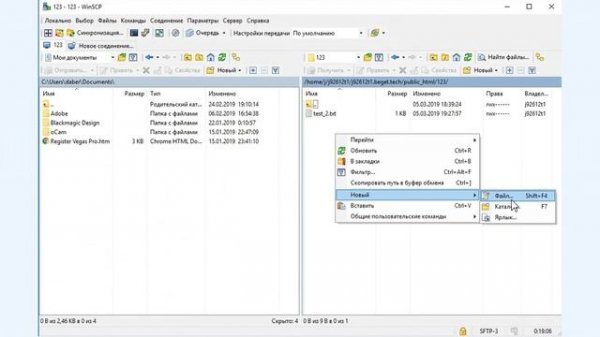 Работа по SSH с помощью графического клиента WinSCP