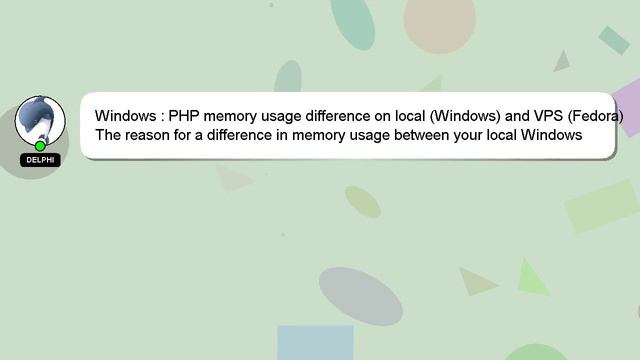 Windows : PHP memory usage difference on local (Windows) and VPS (Fedora) смотреть онлайн