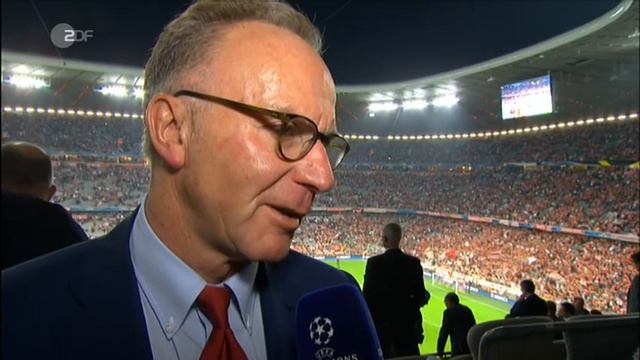 Interview mit Karl-Heinz Rummenigge nach dem spiel gegen Barcelona смотреть онлайн