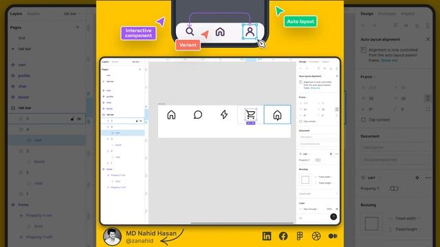 Interactive Tab bar in Figma смотреть онлайн