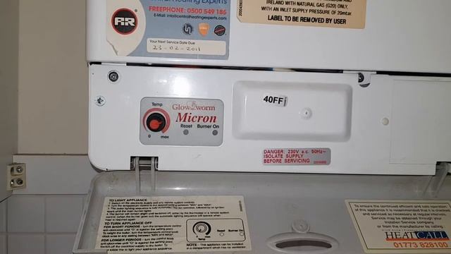 Gloworm Micron 40 FF flashing burner light смотреть онлайн