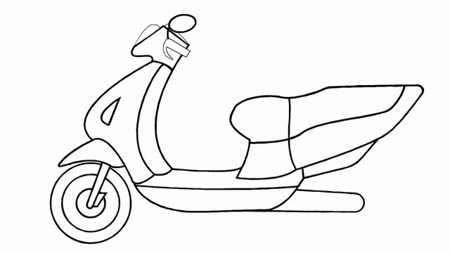 How to draw scooter | bike drawing easy | bike drawing step by step смотреть онлайн