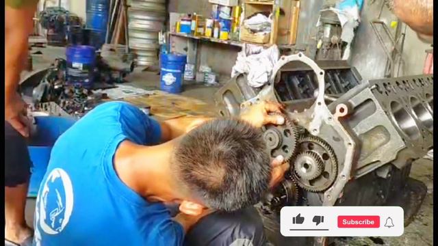 Engine assemble setting timing gear FUZU 8DC9 engine tutorial смотреть онлайн