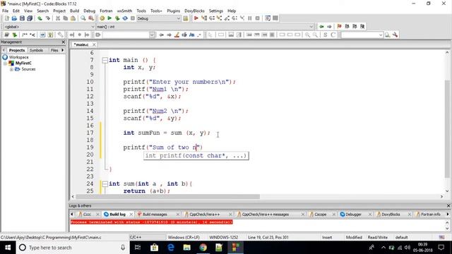 C Programming Tutorial - 24 - Function with Return Type смотреть онлайн