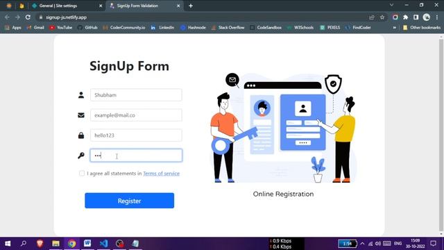 SignUp Form Validation | Javascript & Bootstrap смотреть онлайн