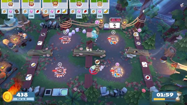 Overcooked! 2: Campfire Cook Off DLC Level 3-3, 4 Stars, Multiplayer (2 players) смотреть онлайн