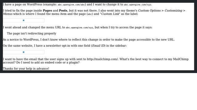 Wordpress: Changing page URL and connect newsletter to MailChip смотреть онлайн