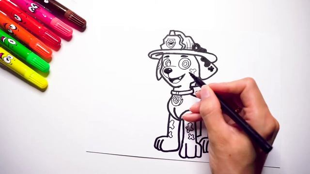 Как нарисовать ЩЕНЯЧИЙ ПАТРУЛЬ Маршала. How to draw a Marshall PAW PATROL. смотреть онлайн