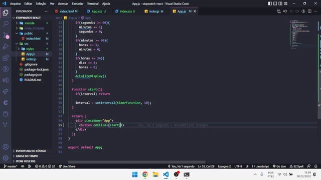 Como criar um cronômetro simples com React.js смотреть онлайн