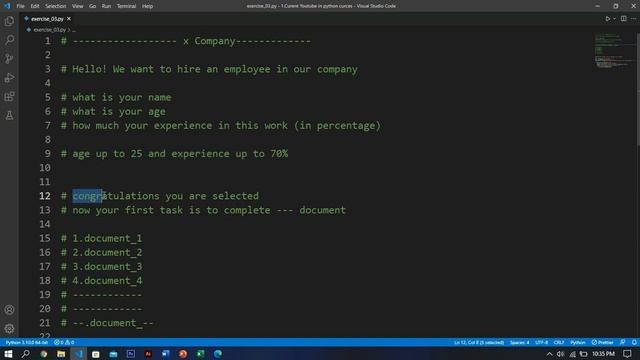 Python Exercise #03 смотреть онлайн