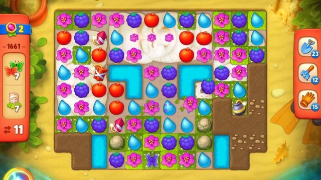 GardenScapes Level 1661 no boosters (19 moves) смотреть онлайн