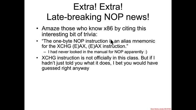 Your First Assembly Instruction: No-Operation (NOP) - Architecture 1001: x86-64 Assembly смотреть онлайн