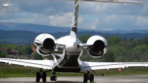 Bombardier Global 7500 «Monster» Business Jet Take-Off at Bern