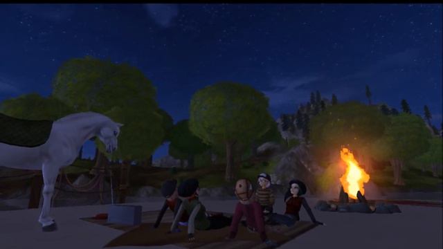 20 min campfire Ambience || crackling fire & cricket sounds || star stable смотреть онлайн