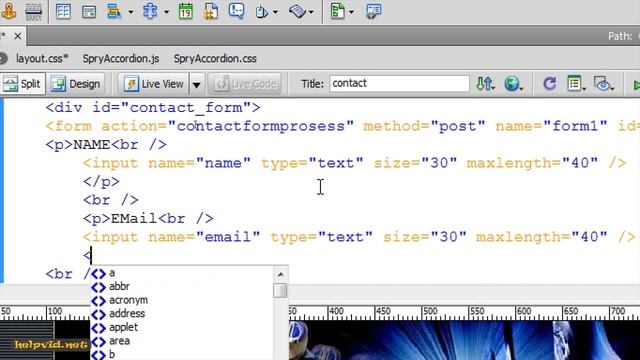 Dreamweaver Tutorial {Creating a Contact Form / Page} смотреть онлайн