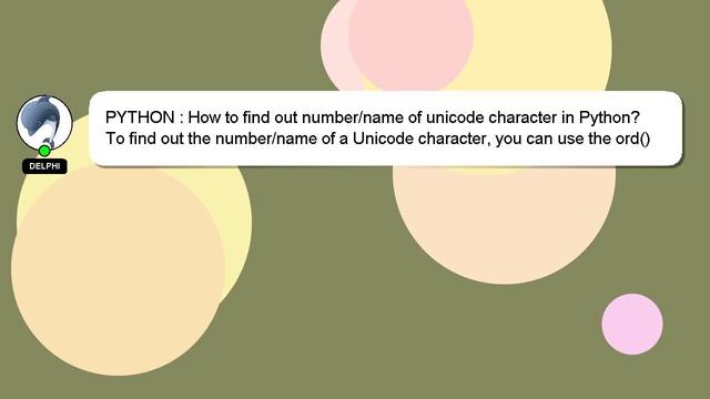 PYTHON : How to find out number/name of unicode character in Python? смотреть онлайн