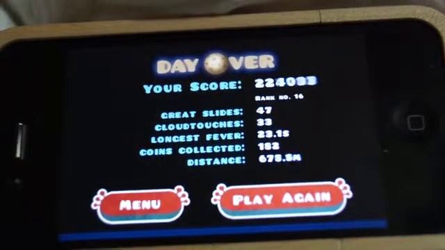 The Tiny Wings game stopped but Score & Distance goes on. смотреть онлайн