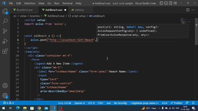 Part-5|.NET7 API | SQL DB| VueJS(3.0) - Composition API | CRUD Example | Implement Create Operation смотреть онлайн