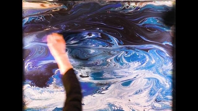 Рисование на воде -эбру Анны Ветлужских по произведению А.С.Пушкина "Метель" на музыку Г.В.Свиридов смотреть онлайн