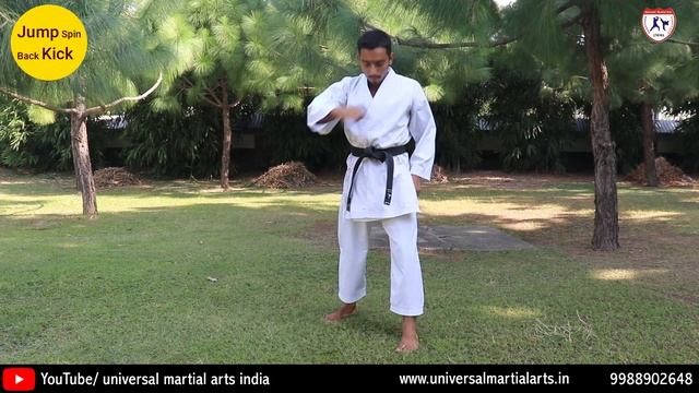 How to do jump spin back kick|Karate Tobi Ushiro Geri Training|Jump spin back kick tutorial in Hind смотреть онлайн