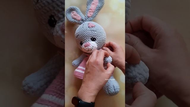 Плюшевая Зайка в платье крючком, Зайка амигуруми,  мк Зайка