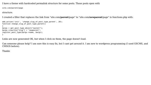 Wordpress: How to change parent permalink? смотреть онлайн