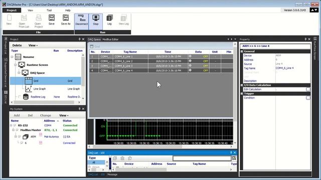 Autonics ARM-DI08N remote I/O and Modbus Editor by DAQ Master Pro смотреть онлайн