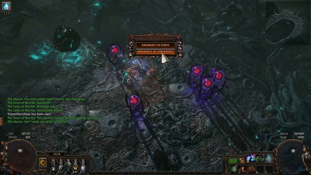 Path of Exile PoE - 3.19 Lake of Kalandra - PS/KB Totem Hierophant - Uber Eater of Worlds смотреть онлайн